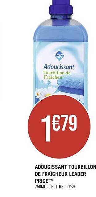 adoucissant tourbillon de fraîcheur leader price