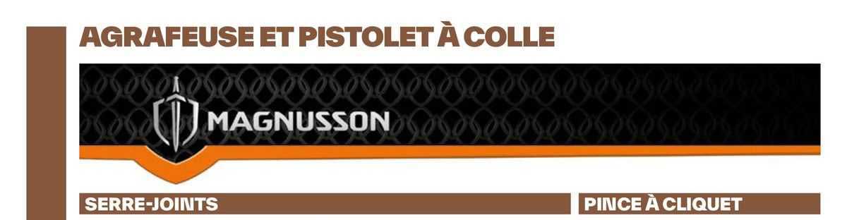 agrafeuse et pistolet à colle magnusson, serre-joints, pince à cliquet