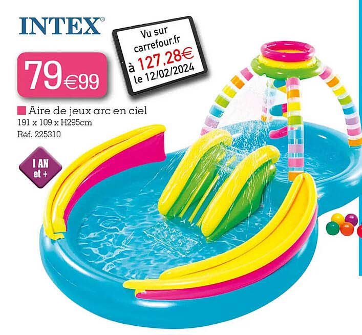 aire de jeux arc en ciel intex