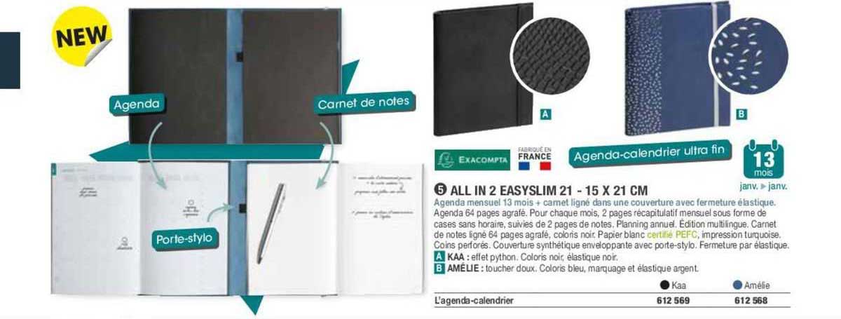 all in 2 easyslim 1 - 15 x 21 cm exacompta