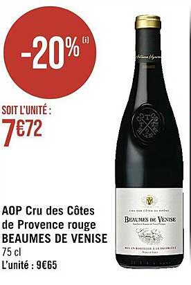 aop cru des côtes de provence rouge beaumes de venise
