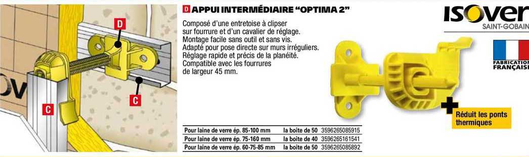 Appui Intermédiaire "optima 2" Isover
