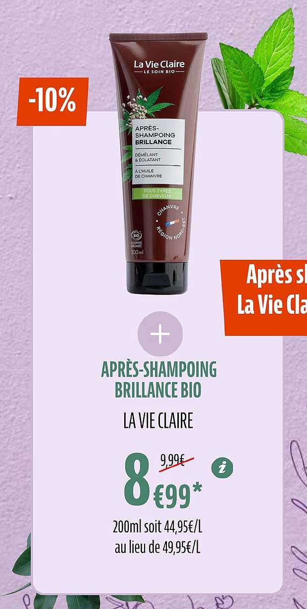 après-shampoing brillance bio la vie claire