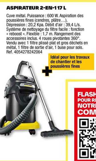 aspirateur 2-en-1 17 l