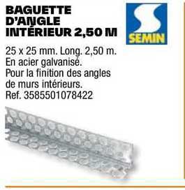 baguette d'angle intérieur 2,50 m semin