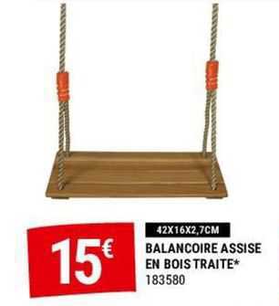 balançoire assise en bois traité