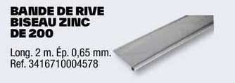 bande de rive biseau zinc de 200