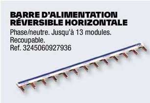 barre d'alimentation réversible horizontale