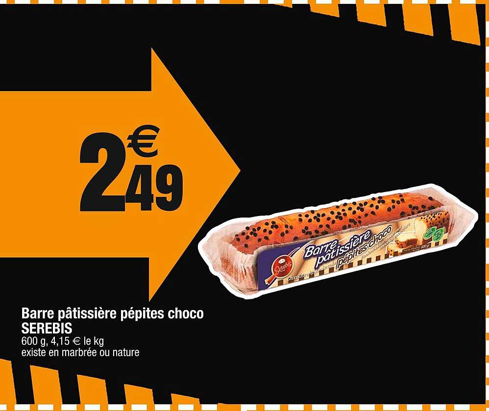 barre pâtissière pépites choco serebis