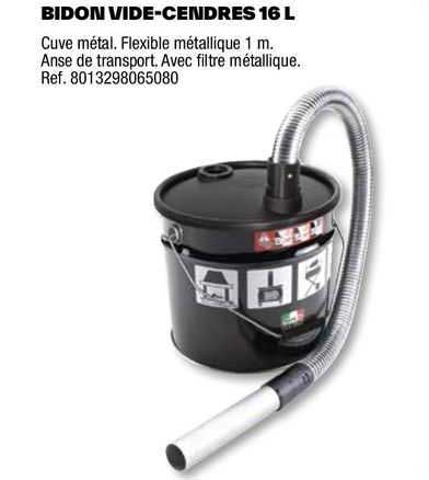 bidon vide-cendres 16 l