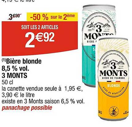 bière blonde 8,5% vol. 3 monts