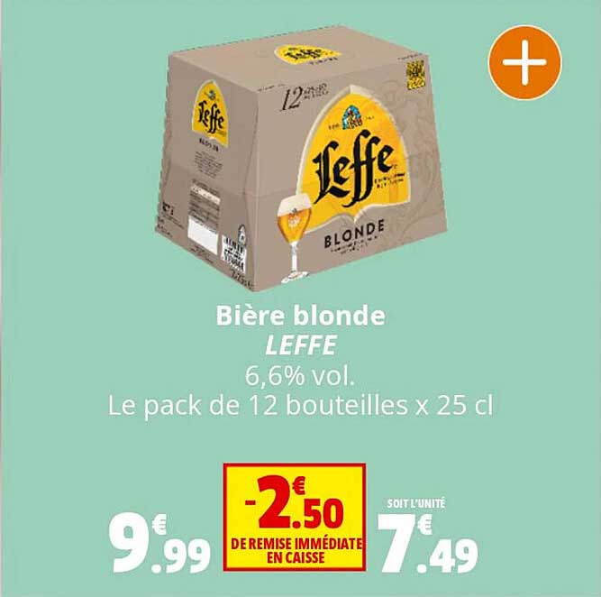 Bière Blonde Leffe 6,6% Vol