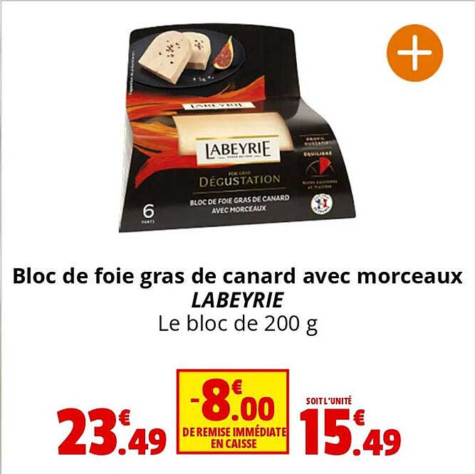 Bloc De Foie Gras De Canard Avec Morceaux Labeyrie