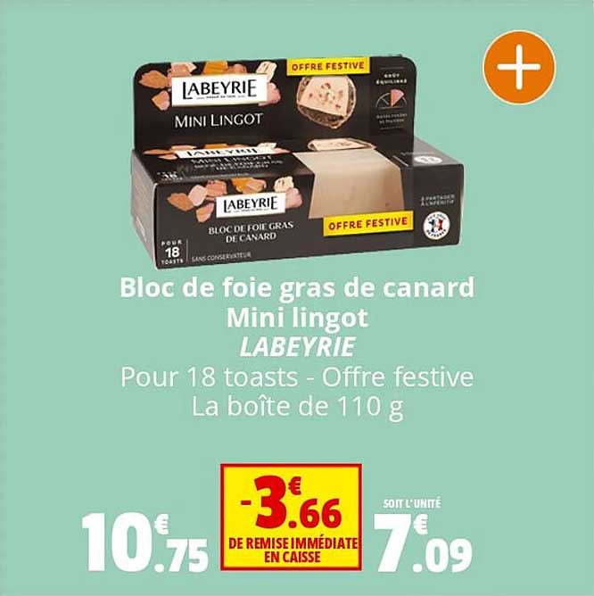 bloc de foie gras de canard mini lingot labeyrie