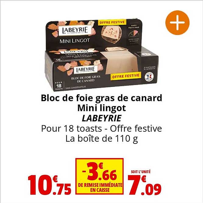 bloc de foie gras de canard mini lingot labeyrie