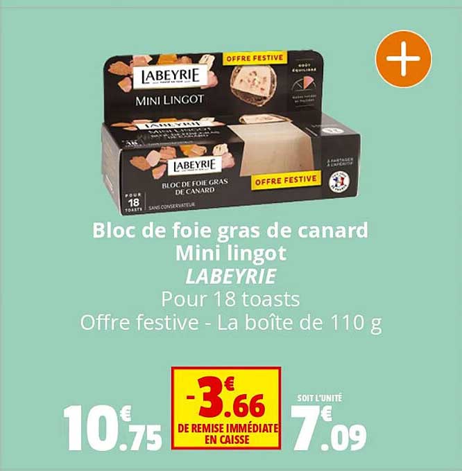 bloc de foie gras de canard mini lingot labeyrie