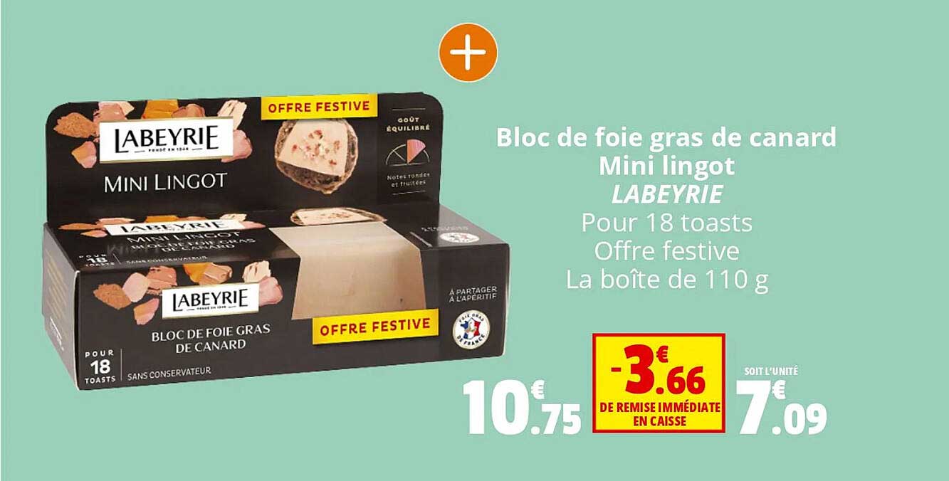 bloc de foie gras de canard mini lingot labeyrie