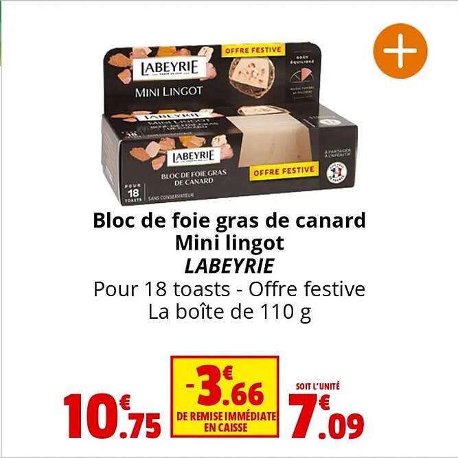 bloc de foie gras de canard mini lingot labeyrie