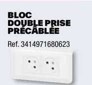 bloc double prise précâblée