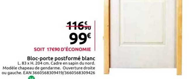 bloc-porte postformé blanc