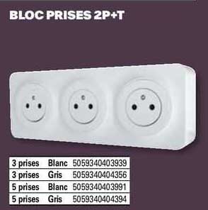 bloc prises 2p+t