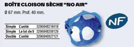 Boîte Cloison Sèche "no Air"