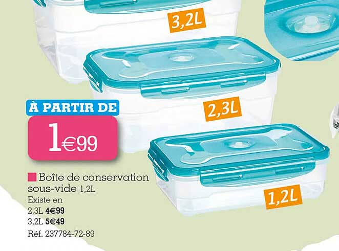 boîte de conservation sous-vide 1,2 l