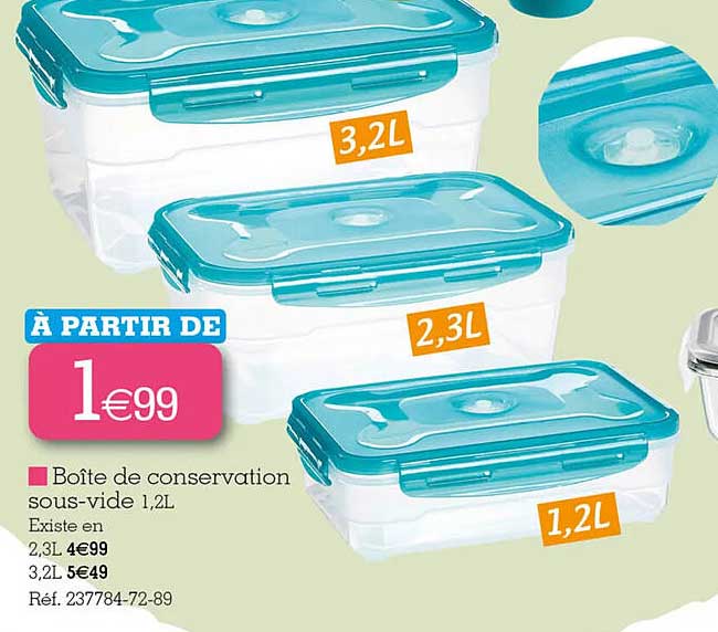 boîte de conservation sous-vide 1,2 l