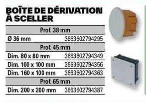 boîte de dérivation à sceller