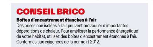 boîtes d'encastrement étanches à l'air