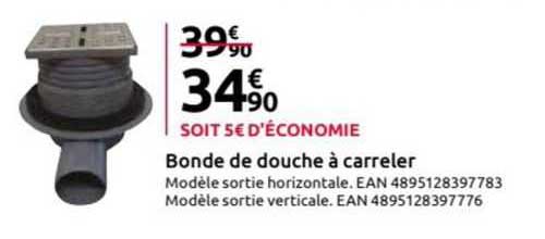 bonde de douche à carreler