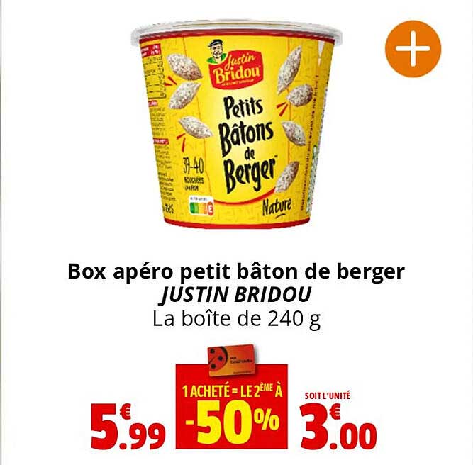 box apéro petit bâton de berger justin bridou
