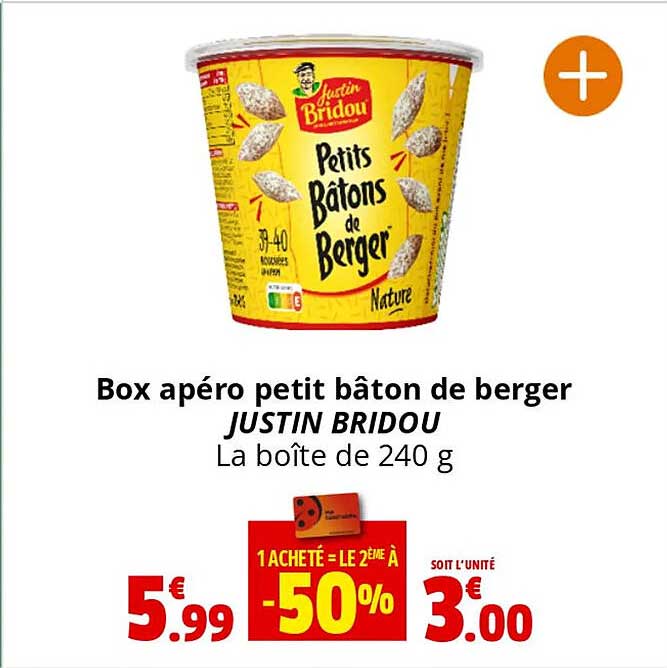 box apéro petit bâton de berger justin bridou