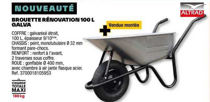 brouette rénovation 100 l galva