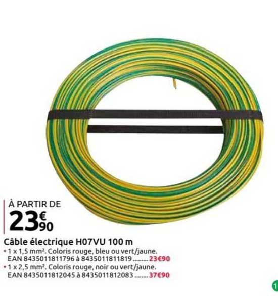câble électrique h07vu 100 m