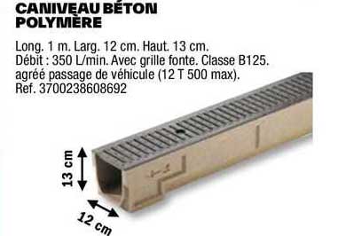 Caniveau Béton Polymère