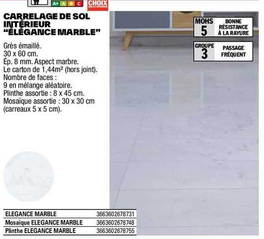 carrelage de sol intérieur "élégance marble"