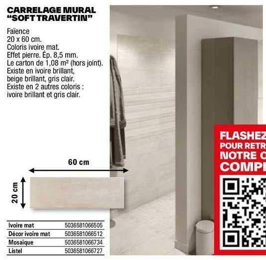 carrelage mural "soft travertin"