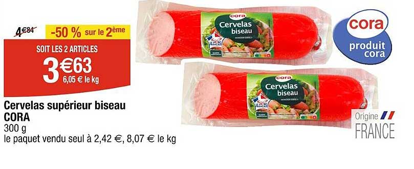 cervelas supérieur biseau cora