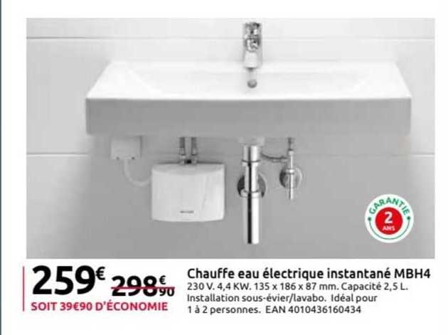 chauffe eau électrique instantané mbh4