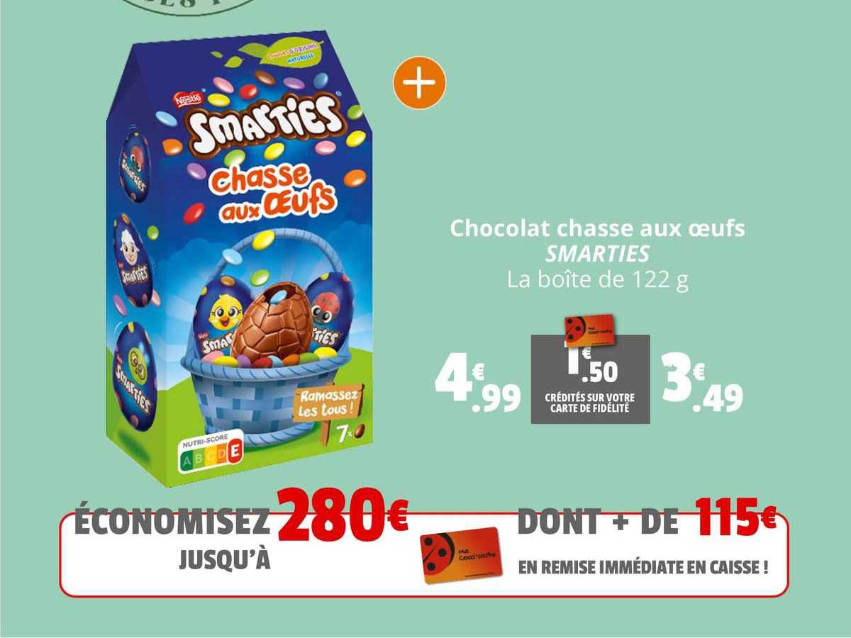 chocolat chasse aux œufs smarties