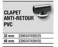 clapet anti-retour pvc
