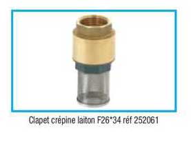 Clapet Crépine Laiton F26*34