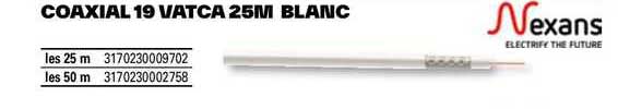 coaxial 19 vatca 25m blanc nexans