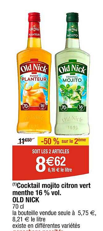 cocktail mojito citron vert menthe 16% vol. old nick