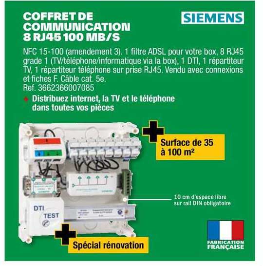 coffret de communication 8 rj45 100 mb/s siemens