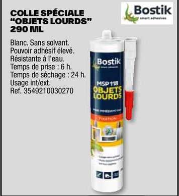 colle spéciale "objets lourds" 290 ml bostik