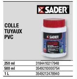 colle tuyaux pvc sader
