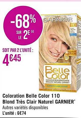 coloration belle color 110 blond très clair naturel garnier