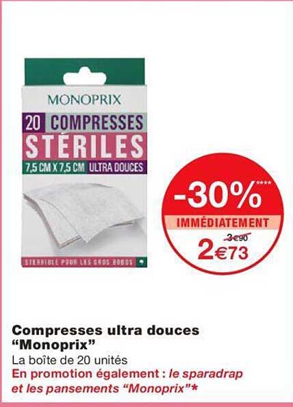 compresses ultra douces "monoprix"